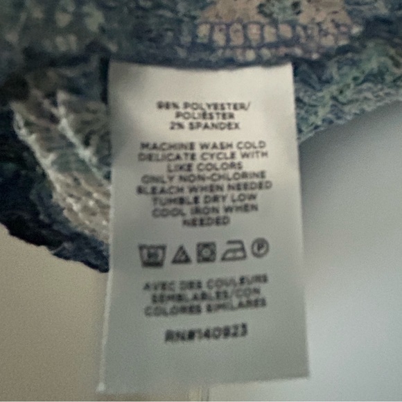 LOFT Dahlia Textured Ruffle Puff Sleeve Top Size Small Blue - Picture 5 of 7